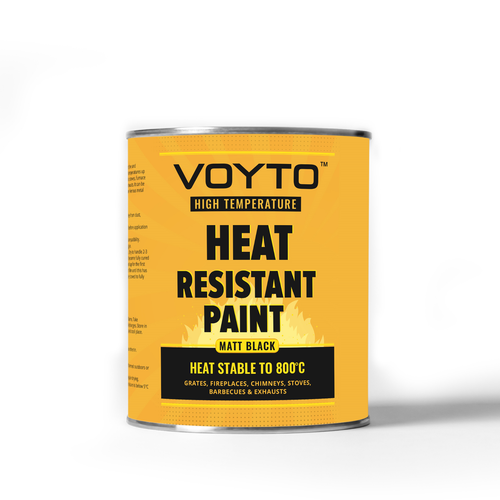 1L Matt Black Heat Resistant Brush On Paint- Heat Resistant up to 800C- Ideal For Stoves, Fireplaces, BBQ's, Firepits, Exhaust Pipes