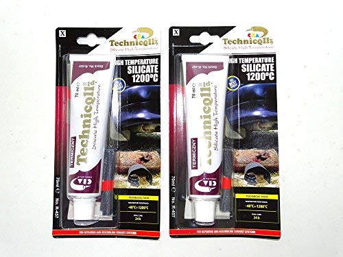Adhesive glue for high temperature exhaust fireplace ovens collectors 2 x 70 ml - Voyto Ltd Online