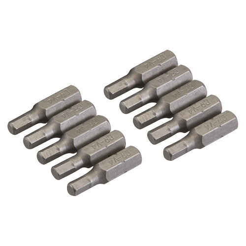 Silverline 427584 Hex Cr-V Screwdriver Bits 10pk - Hex 4mm - Voyto Ltd Online