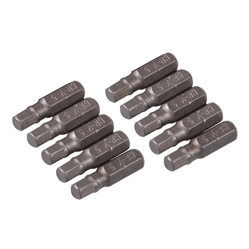 Silverline 282446 Hex Cr-V Screwdriver Bits 10pk - Hex 5mm - Voyto Ltd Online