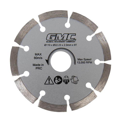 GMC 564293 Diamond Saw Blade GTS1500 - Diamond Saw Blade 110 x 22.23 x 2mm x 9T - Voyto Ltd Online