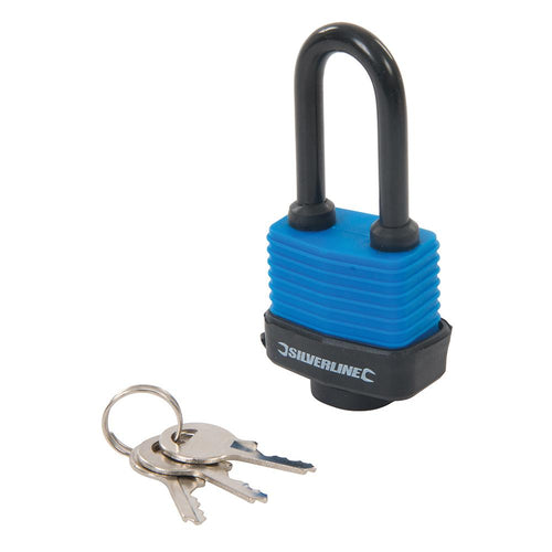 Silverline 218458 Weather-Resistant Padlock Long Shackle - 48mm - Voyto Ltd Online