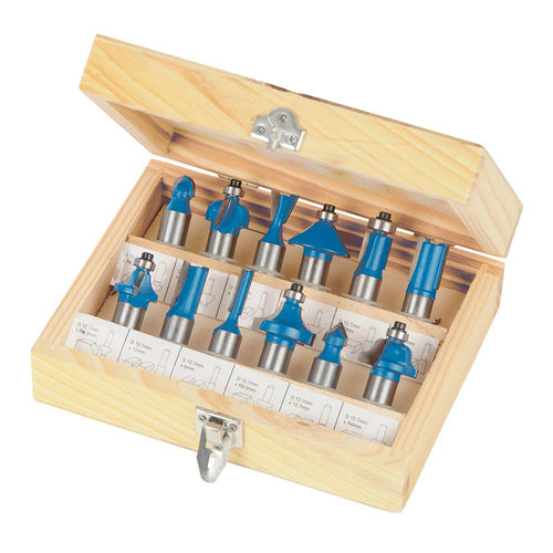 Silverline 763555 1/2" TCT Router Bit Set 12pce - 1/2" - Voyto Ltd Online