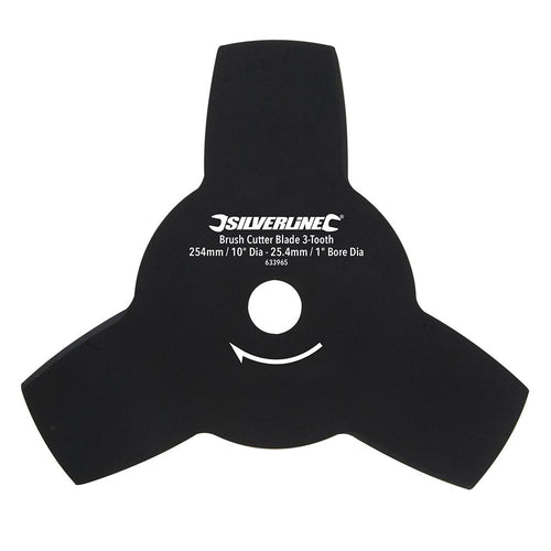 Silverline 633965 Brush Cutter Blade 3-Tooth - 254mm / 10" Dia - 25.4mm / 1" Bore Dia - Voyto Ltd Online