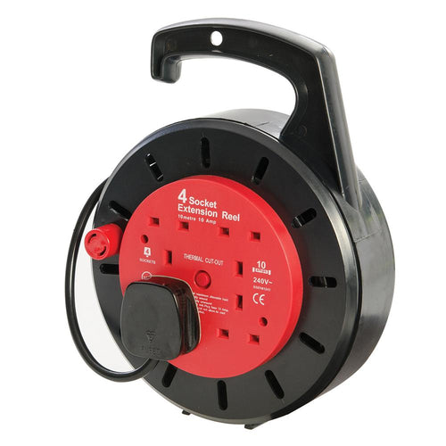 Powermaster 619747 Cassette Cable Reel 230V - 4-Gang 10m - Voyto Ltd Online