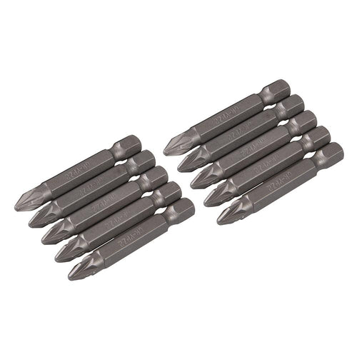 Silverline 117662 Pozidriv 50mm Cr-V Screwdriver Bits 10pk - PZ2 - Voyto Ltd Online