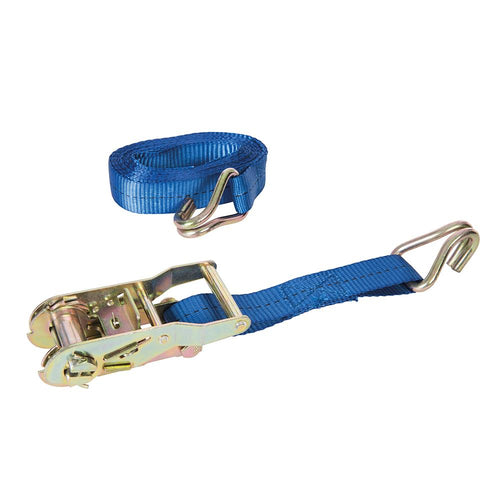 Silverline 350060 Ratchet Tie Down Strap J-Hook - 4m x 27mm - Rated 750kg Capacity 1500kg - Voyto Ltd Online