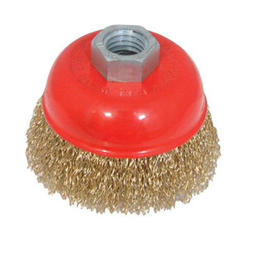 Silverline 208542 Brassed Steel Crimp Cup - 75mm - Voyto Ltd Online