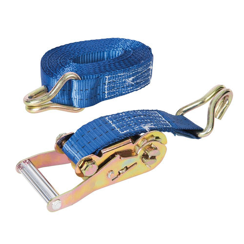 Silverline 785253 Ratchet Tie Down Strap J-Hook - 6m x 38mm - Rated1000kg Capacity 2000kg - Voyto Ltd Online