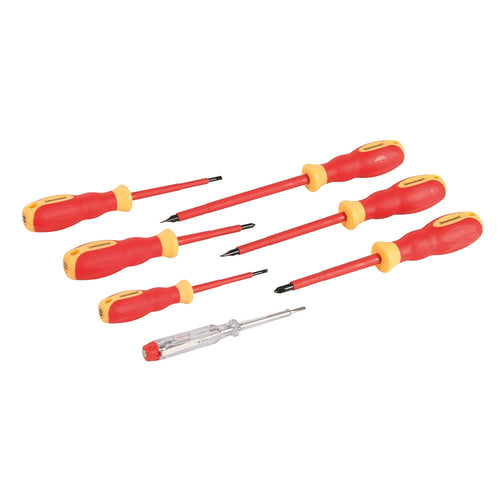 Silverline 928227 VDE Soft-Grip Electricians Screwdriver Set - 7pce - Voyto Ltd Online