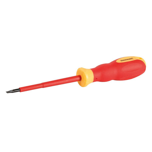 Silverline 716610 VDE Soft-Grip Electricians Screwdriver Slotted - 0.8 x 4 x 100mm - Voyto Ltd Online