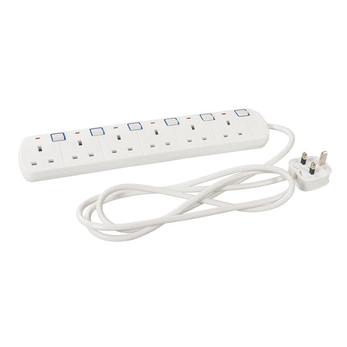 Powermaster 379955 Switched Extension Lead with Neon Indicator 230V - 6-Gang 2m - Voyto Ltd Online