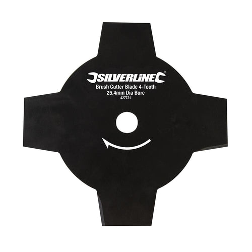 Silverline 427721 Brush Cutter Blade 4-Tooth - 254mm / 10" Dia - 25.4mm / 1" Bore Dia - Voyto Ltd Online