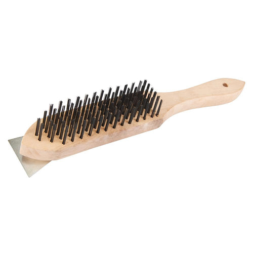 Silverline PB16 Wooden Wire Brush & Scraper - 6 Row - Voyto Ltd Online