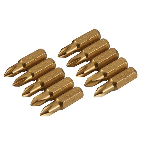 Silverline 934108 Phillips Gold Screwdriver Bits 10pk - PH1 - Voyto Ltd Online