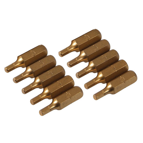 Silverline 763563 Hex Gold Screwdriver Bits 10pk - Hex 3mm - Voyto Ltd Online