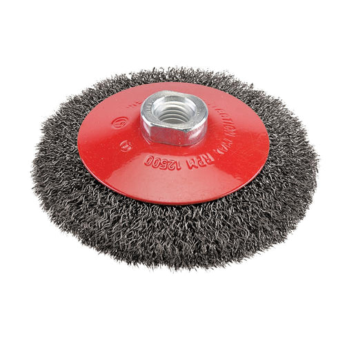 Silverline 763625 Steel Crimp Bevel Brush - 115mm - Voyto Ltd Online