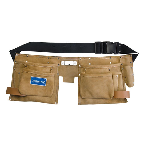 Silverline CB05 Double Pouch Tool Belt 8 Pocket - 300 x 200mm - Voyto Ltd Online