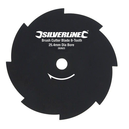 Silverline 282623 Brush Cutter Blade 8-Tooth - 254mm / 10" Dia - 25.4mm / 1" Bore Dia - Voyto Ltd Online