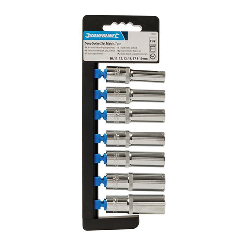 Silverline 196513 Deep Socket Set 1/2" Drive 6pt Metric 7pce - 10 - 19mm - Voyto Ltd Online