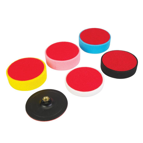 Silverline 285024 Hook & Loop Polishing Foam Head Kit 6pce - 150 x 50mm - Voyto Ltd Online