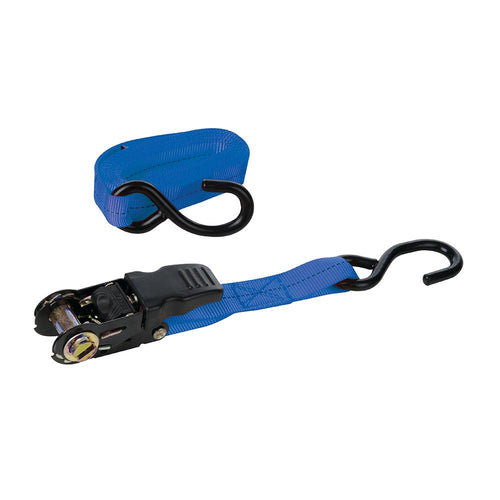 Silverline 781358 Rubber-Handled Ratchet Tie Down Strap S-Hook - 4.5m x 25mm - Rated 350kg Capacity 700kg - Voyto Ltd Online
