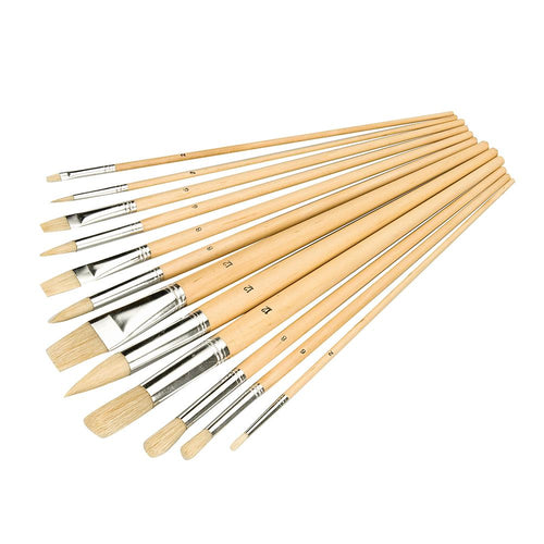 Silverline 282606 Artists Paint Brush Set 12pce - Mixed Tips - Voyto Ltd Online