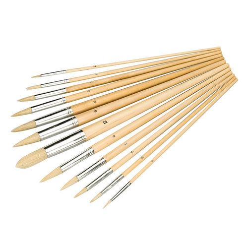 Silverline 675298 Artists Paint Brush Set 12pce - Pointed Tips - Voyto Ltd Online