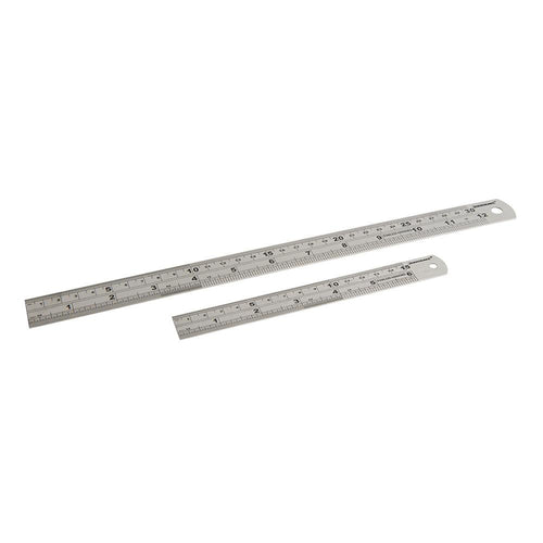 Silverline 406797 Stainless Steel Rule Set 2pce - 150 & 300mm - Voyto Ltd Online