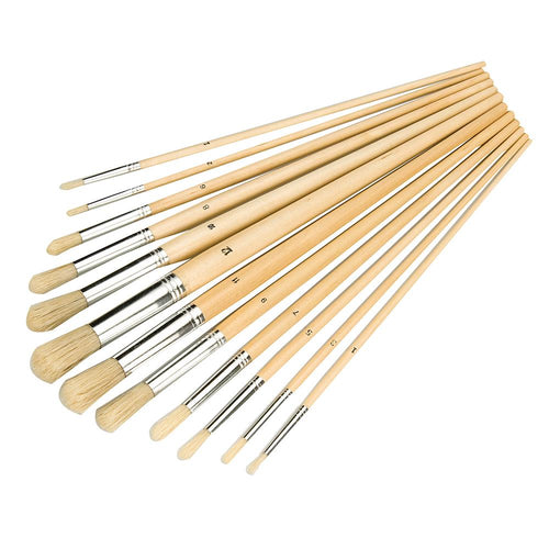 Silverline 868848 Artists Paint Brush Set 12pce - Round Tips - Voyto Ltd Online