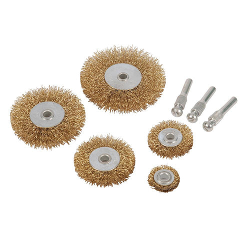 Silverline 228567 Brassed Steel Wire Wheel Set 5pce - 5pce - Voyto Ltd Online