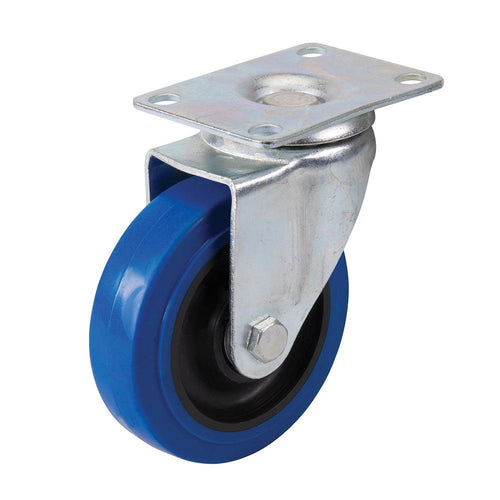 Fixman 199919 Swivel Elastic Rubber Castor - 100mm 140kg Blue - Voyto Ltd Online