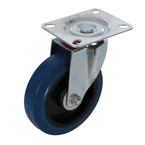 Fixman 200263 Swivel Elastic Rubber Castor - 125mm 180kg Blue - Voyto Ltd Online