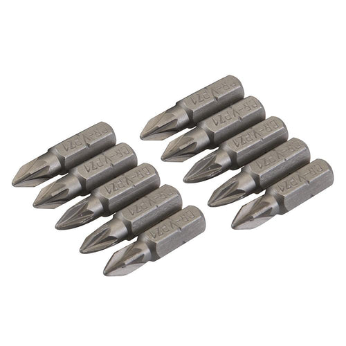Silverline SB206 Pozidriv Cr-V Screwdriver Bits 10pk - PZ1 - Voyto Ltd Online