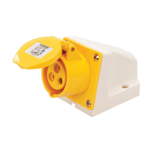 Powermaster 277868 16A Surface-Mountable Socket - 110V 3 Pin - Voyto Ltd Online