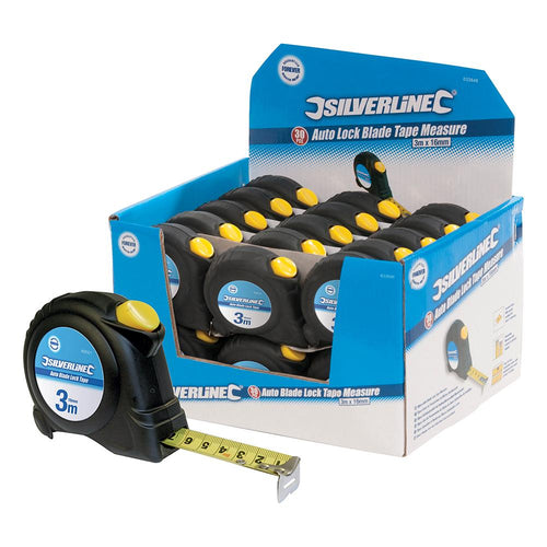 Silverline 633848 Auto Blade Lock Tape Display Box - 30pce 3m / 10ft x 16mm - Voyto Ltd Online