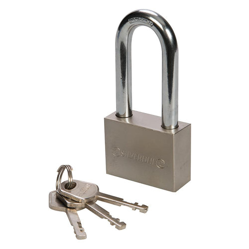 Silverline 823534 Steel Padlock Long Shackle - 50mm - Voyto Ltd Online