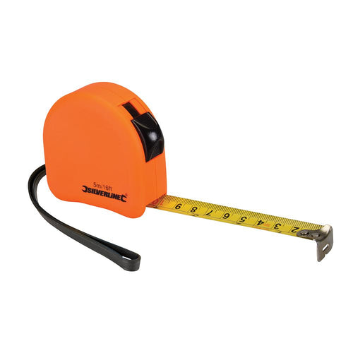 Silverline MT05 Hi-Vis Contour Tape - 5m / 16ft x 19mm - Voyto Ltd Online