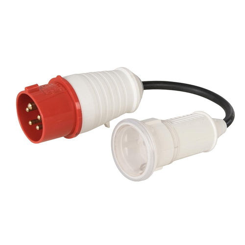 Powermaster 603073 16A CEE 400V Plug to 16A Schuko Socket Fly Lead Converter - 400V 5 Pin - Voyto Ltd Online