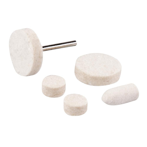 Silverline 427691 Rotary Tool Felt Polishing Set 6pce - 10, 13, 25mm Dia - Voyto Ltd Online