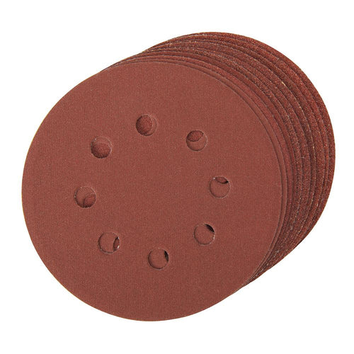 Silverline 479349 Hook & Loop Discs Punched 125mm 10pce - 125mm 4 x 60, 2 x 80, 120, 240G - Voyto Ltd Online