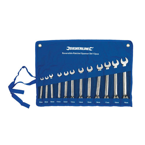Silverline 673060 Reversible Ratchet Spanner Set 12pce - 12pce - Voyto Ltd Online
