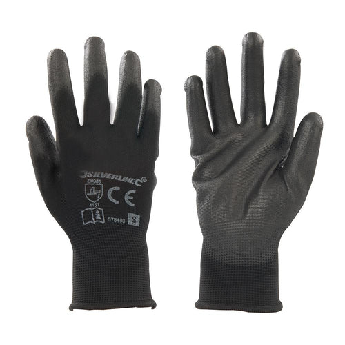 Silverline 578493 Black Palm Gloves - S 8 - Voyto Ltd Online