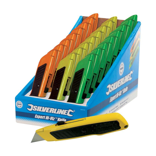 Silverline 868499 Expert Hi-Vis Knife Display Box 24pce - 24pce - Voyto Ltd Online