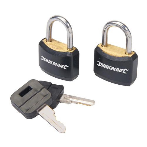 Silverline 663004 Padlock Set Keyed Alike 2pce - 20mm - Voyto Ltd Online