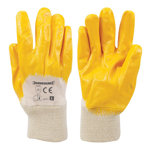 Silverline 282475 Open Back Interlock Nitrile Gloves - L 10 - Voyto Ltd Online