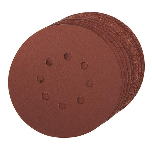 Silverline 882789 Hook & Loop Discs Punched 150mm 10pce - 150mm 4 x 60, 2 x 80, 120, 240G - Voyto Ltd Online