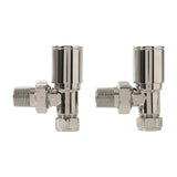 Plumbob 784115 Angled Heated Towel Radiator Valves 2pk - 15mm - Voyto Ltd Online