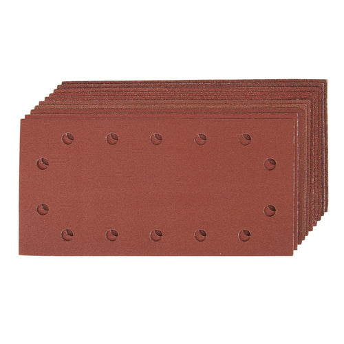 Silverline 538991 Hook & Loop 1/2 Sheets Punched 10pce - 2 x 60, 3 x 80, 120, 2 x 240G - Voyto Ltd Online