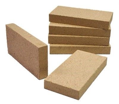 SET of 4 Fireplace, Pizza Oven, BBQ, Stove Premium Vermiculite Firebrick 230mm x 114mm x 25mm - Voyto Ltd Online